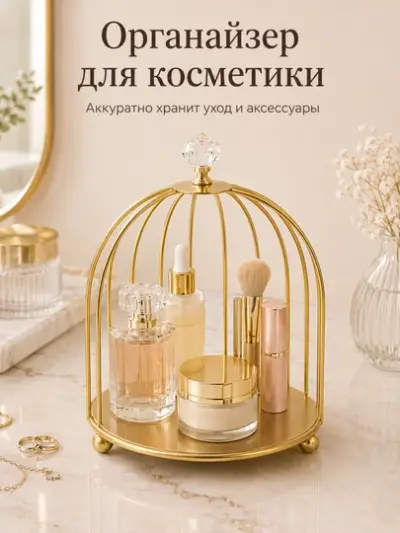 Органайзер для косметики 1/2/3 уровня — Золотой