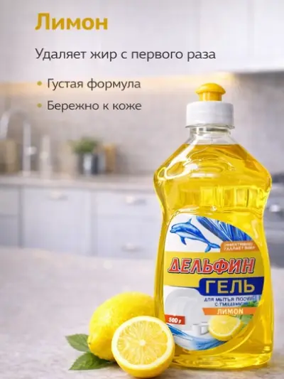 Гель для мытья посуды Дельфин